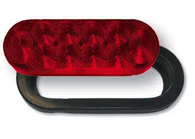 J-66-RK – JAMMY Trailer Light, Stop/Turn/Tail/ Backup Light LED Oval Red Lens 6 Inch With Grommet And Wiring Harness